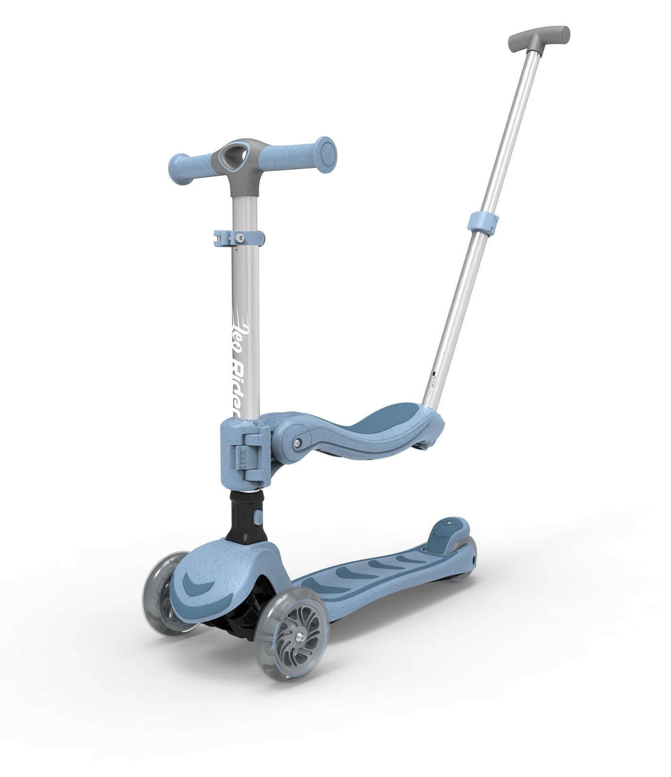 Leo Rider – 2-in-1 scooter for kids with folding seat and wheel lights
