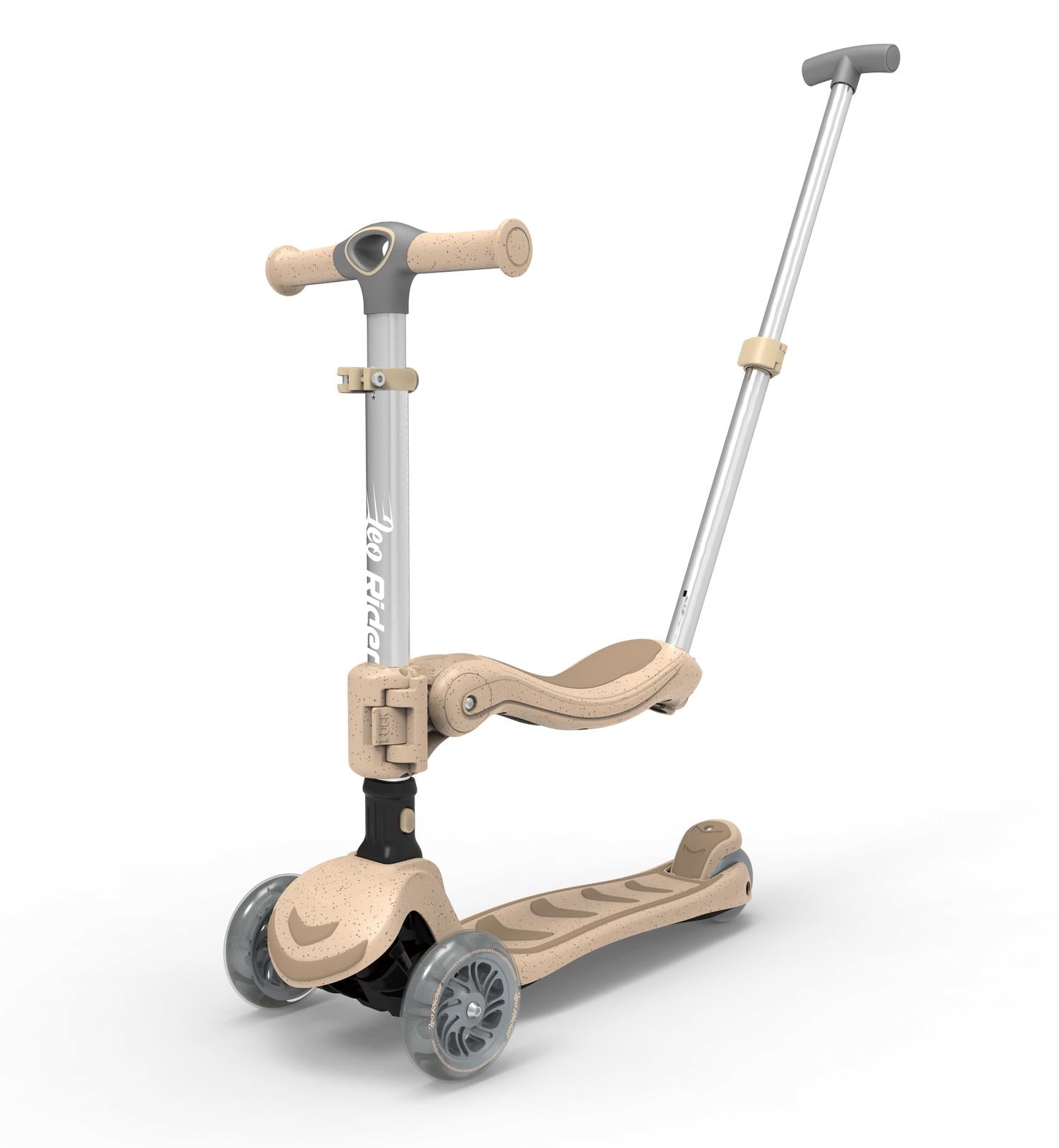 LEO Rider 3in1 – קורקינט 3 ב-1 לילדים עם מושב מתקפל ומוט דחיפה